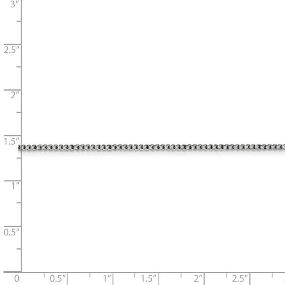 1.5mm 14k White Gold Hollow Round Box Chain Necklace, 26 Inch